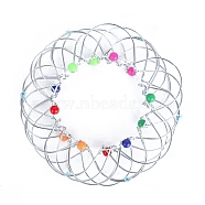 Metal Mandala Flower Basket Toy, Magic Loops Wire Fidget Toy, Rotating Toy for Child Toys, Silver, 100mm(PW-WG99921-02)