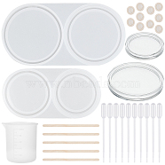 Gorgecraft DIY Coin Collection Capsule Making Kits, with Silicone Molds, Silicone 100ml Measuring Cup, Plastic Transfer Pipettes, Birch Wooden Craft Ice Cream Sticks, Latex Finger Cots, White, 40x79x6mm, 55x10x6mm, inner size: 27x3mm, 30x3.5mm, 42x4mm and 45x4mm, 1set(DIY-GF0002-63)