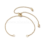 Adjustable 304 Stainless Steel Cable Chains Bracelets Making, with Brass Stopper Bead, Golden, 9-3/8 inch(23.8cm)(AJEW-JB01216-01)