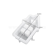 DIY Silicone Candle Molds, For Candle Making, House, White, 11.4x6.9x2.1cm(PW-WG21829-02)