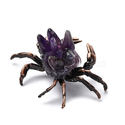 Natural Amethyst Sculpture Display Decorations, for Home Office Desk, Crab, 55x40mm(PW-WG5F0B7-01)