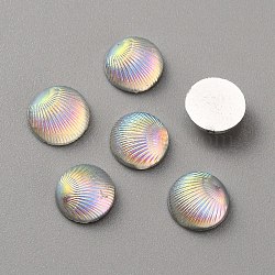 Opaque Resin Cabochons, Imitation Shell, AB Color, Half Round/Dome, Clear, 9.5x3.5mm(CRES-WH0010-044A)