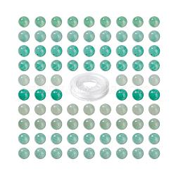 100Pcs 8mm Natural Amazonite  Round Beads, with 10m Elastic Crystal Thread, for DIY Stretch Bracelets Making Kits, 8mm, Hole: 0.8mm(DIY-LS0002-64)