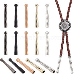 6Pcs 6 Styles Iron Bolo Tie Slide Clasp, for Bolo Tie Making, Mixed Color, 23~30x19~25x7.5~9.5mm, Hole: 2.5mm, 1pc/style(IFIN-NB0001-49)
