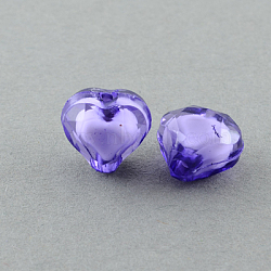 Transparent Acrylic Beads, Bead in Bead, Faceted, Heart, Indigo, 7x8x5mm, Hole: 2mm, about 3000pcs/500g(TACR-S114-8mm-10)