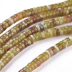 Natural Serpentine Jade Beads Strands, Rondelle, 4.5x1.5~2mm, Hole: 0.6mm, about 204pcs/strand, 15.9 inch(40.5cm)(G-F612-02B)