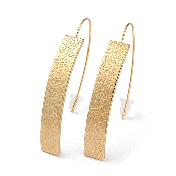 Ion Plating(IP) 304 Stainless Steel Dangle Earrings for Women, Curved Rectangle, Golden, 46.5x7mm