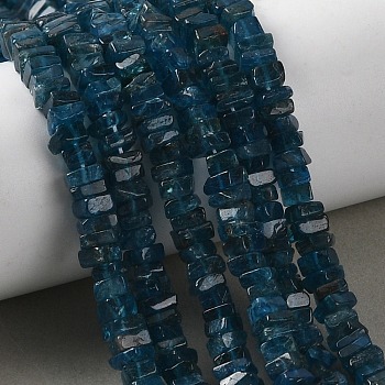 Natural Apatite Beads Strands, Flat Square Heishi Beads, 4~5x4~5x2~3mm, Hole: 0.8mm, about 210~230pcs/strand, 16.14~16.54''(41~42cm)