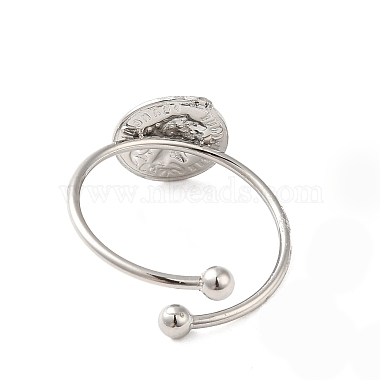 Non-Tarnish 304 Stainless Steel Open Cuff Ring(RJEW-M167-05P)-3