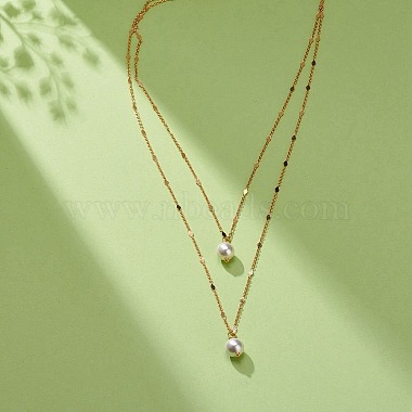 Brass Link Chain Double Layer Necklaces(NJEW-JN03993)-6