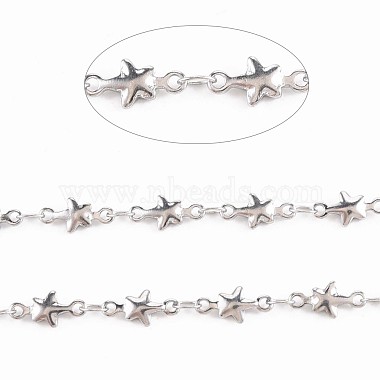 201 Stainless Steel Star & Oval Link Chains(STAS-N092-107)-4