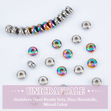 Unicraftale 40 pièces 2 styles 201 et 304 ensembles de perles en acier inoxydable(STAS-UN0051-97)-5