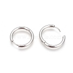 Tarnish Resistant 304 Stainless Steel Hoop Earrings, Manual Polishing Huggie Earrings, Stainless Steel Color, 10 Gauge, 25x2.5mm, Pin: 0.9mm(&plusmn;0.1mm), Inner Diameter: 20mm(EJEW-P177-P-19)