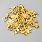 Alloy Pendant Decorations, Lobster Clasp Charm for Bag Ornaments, Mixed Shapes, Golden, 22.5~35.5mm, 30pcs/set(FIND-WH0173-086G)