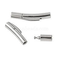 Column 304 Stainless Steel Bayonet Necklace Clasps, Stainless Steel Color, 25x5x4mm, Hole: 2mm(X-STAS-O035-05)