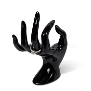 Plastic OK Hand Rings Display Stands, Jewelry Organizer Holder for Rings Storage, Black, 9.3x5x16.5cm(ODIS-Q041-01B)