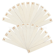 26Pcs Wood Divination Boards, Letter A~Z, Rectangle, Antique White, 5x36.3x0.45cm(WOOD-WH0042-14)