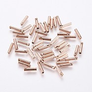 Ion Plating(IP) 304 Stainless Steel Cord Ends, End Caps, Column, Rose Gold, 7x1.6mm, Hole: 0.8mm, Inner Diameter: 1mm(STAS-K190-01A-RG)