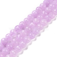 Natural Amethyst Beads Strands,  Faceted(128 Facets), Round, 8x8mm, Hole: 1mm, about 50pcs/strand, 15.39''(39.1cm)(G-H280-01B)