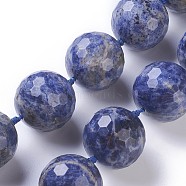 Natural Sodalite Beads Strands, Faceted, Round, 30mm, Hole: 2mm, about 13pcs/strand, 16.9 inch(43cm) long(G-E524-05-30mm)