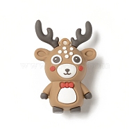 Opaque Resin Animal Big Pendants, Cute Animal Charms, Deer, 55x40x25mm, Hole: 3mm(RESI-D065-C05)