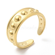 304 Stainless Steel Spot Open Cuff Ring for Women, Real 14K Gold Plated, Inner Diameter: 18mm(RJEW-I098-17G)