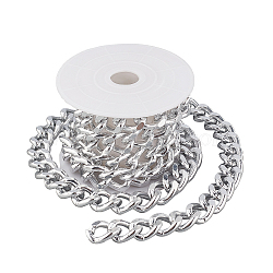 CHGCRAFT DIY Chain Necklace Making Kits, Including 1m Aluminium Curb Chain, Platinum, 16.5x13x6mm(DIY-CA0002-76)