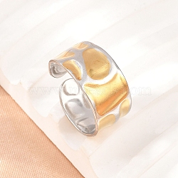 304 Stainless Steel Cuff Open Rings, Ion Plating(IP), Golden & Stainless Steel Color, 1.5mm, Inner Diameter: 18mm(SA-H001-08G)