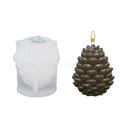 DIY Candle Silicone Molds, Food Grade Silicone, Decoration Making, for Candle Making, Pinecone, White, 83x92mm(PW-WG38384-01)