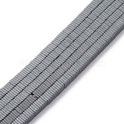 Electroplate Non-magnetic Synthetic Hematite Heishi Beads Strands, Thin Slice Flat Square Beads, Grade A, Black Plated, 4x4x1mm, Hole: 1mm, about 400pcs/strand, 16 inch(G-J171A-4x4mm-03)