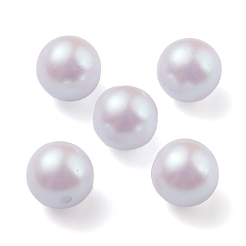 POM Plastic Beads, Imitation Pearl, Center Drilled, Round, Light Steel Blue, 7.5~8mm, Hole: 1.2mm