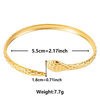 Elegant and Stylish Design Snake Shape 304 Stainless Steel Cuff Bangles for Women