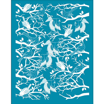 Silk Screen Printing Stencil, for Painting on Wood, DIY Decoration T-Shirt Fabric, Bird Pattern, 100x127mm
