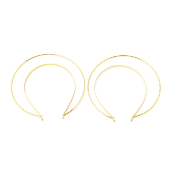 Iron Hair Band Findings, Double-ring, for Lolita, Crown Accessories, Golden, 180x175x4.5mm, Inner Diameter: 150x118mm