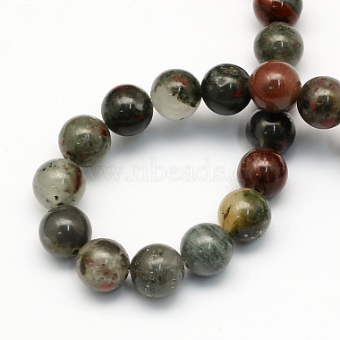 Natural African Bloodstone Beads Strands(G-S184-10mm)-2