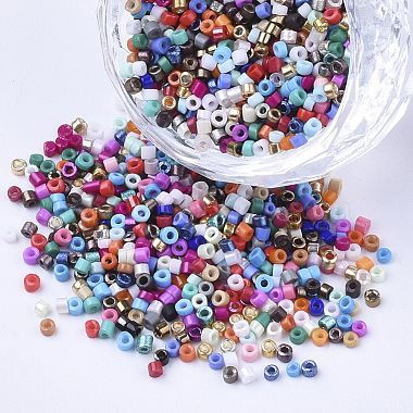 2mm Mixed Color Round Bugle Glass Beads