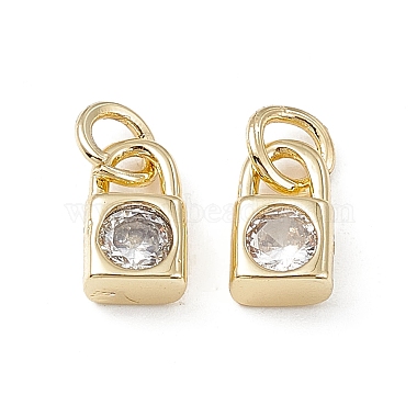 Brass Micro Pave Clear Cubic Zirconia Charms(KK-E068-VB226)-2