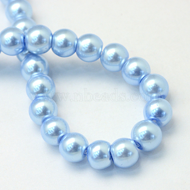 Baking Painted Pearlized Glass Pearl Round Bead Strands(X-HY-Q003-6mm-24)-4