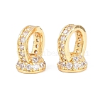 Brass Micro Pave Cubic Zirconia Pendant Bails, Rack Plating, Long-Lasting Plated, Lead Free & Cadmium Free, Real 18K Gold Plated, 9x7x6mm, Hole: 4.5x4mm(KK-H268-12G)