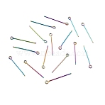 Ion Plating(IP) 304 Stainless Steel Eye Pins, Rainbow Color, 25x0.6mm, 22 Gauge, Hole: 1.8mm(STAS-E156-01M-01)