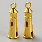 Alloy Pendants, Lighthouse, Golden, 25x8mm, Hole: 2mm(FIND-WH0152-696G)