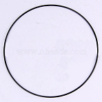 Iron Hoops, Macrame Ring, for Crafts and Woven Net/Web with Feather Supplies, Round Ring, Black, 200x3mm(IFIN-H063-17EB-04)