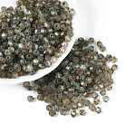 Picasso Glass Seed Beads, Bicone, Faceted, Camel, 4~4.5x3.5~4mm, Hole: 1~1.2mm, about 675pcs/50g(SEED-N011-02C)
