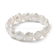 ABS Plastic Imitation Pearl Beaded Stretch Bracelet, Seashell Color, Inner Diameter: 2-1/8 inch(5.35cm)(BJEW-JB10104-01)