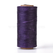 Waxed Polyester Cord, Micro Macrame Cord, Waxed Sewing Thread, Flat, Indigo, 0.8mm, about 284.33 yards(260m)/roll(YC-I003-A02)