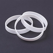 Silicone Wristbands Bracelets, Cord Bracelets, White, 2-1/2 inch(63mm), 12x2mm(BJEW-J176-20)