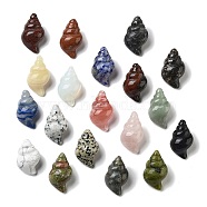 Natural & Synthetic Gemstone Carved Figurines, for Home Office Desktop Decoration, Shell Shape, 36~38x20.5~22x17~19.5mm(DJEW-L023-H)