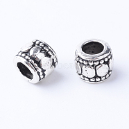 Tibetan Style Alloy Beads, Column, Cadmium Free & Lead Free, Antique Silver, 7x6mm, Hole: 3.5mm, about 1340pcs/1000g(TIBE-Q063-124AS-RS)