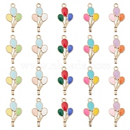 20Pcs 5 Colors Alloy Enamel Pendants, Balloon Charms, Mixed Color, 23.5x13x1.5mm, Hole: 1.8mm, 4pcs/color(ENAM-YW0002-82)