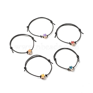 Star Acrylic Enamel Beads Adjustable Cord Bracelet for Teen Girl Women, Mixed Color, Inner Diameter: 1-7/8~3-3/8 inch(4.8~8.5cm)(BJEW-JB07050)